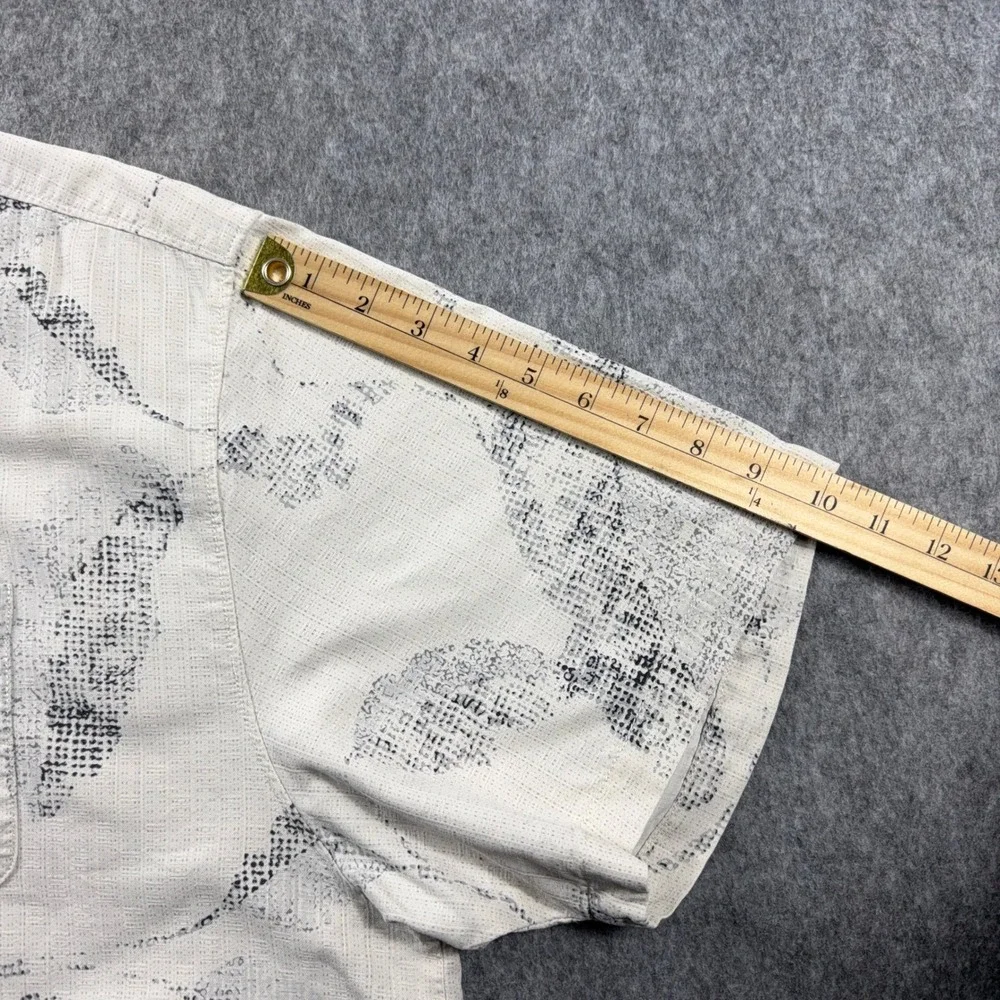 Tommy Bahama 100% Silk Hawaiian Aloha Men's XXL Button Up Shirt Cream/Tan